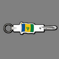 4mm Clip & Key Ring W/ Full Color Flag of Saint Vincent & The Grenadines Key Tag